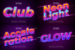 neon editable text effect style vector bundle Product Image 1