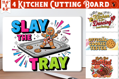 Kitchen Cutting Board | Funny retro Christmas Cutting Board Product Image 1