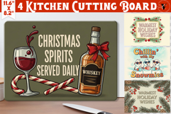 Kitchen Cutting Board | Funny retro Christmas Cutting Board Product Image 1