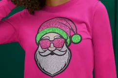 Glitter Santa PNG, Santa SVG, Santa with sunglasses PNG Product Image 7
