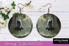 Halloween Earrings - Cute Ghost Round Earring Sublimation Product Image 1