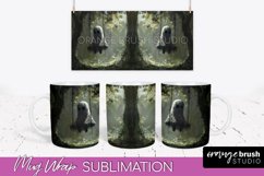 Ghost Mug Wrap - Vintage Halloween Mug Sublimation Design Product Image 1