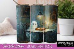 Ghost Tumbler Wrap - Vintage Halloween Tumbler Sublimation Product Image 1