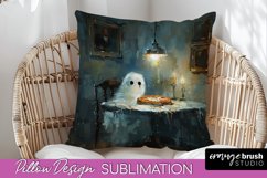 Halloween Pillow Cover - Cute Ghost Pillow Sublimation Product Image 1