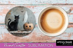 Ghost Coaster - Halloween Round Coaster Sublimation Design Product Image 1