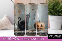 Ghost Tumbler Wrap - Vintage Halloween Tumbler Sublimation Product Image 1