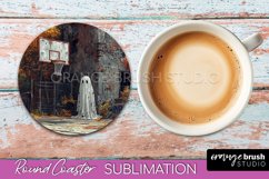 Ghost Coaster - Halloween Round Coaster Sublimation Design Product Image 1