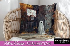 Halloween Pillow Cover - Cute Ghost Pillow Sublimation Product Image 1