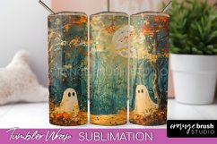 Ghost Tumbler Wrap - Vintage Halloween Tumbler Sublimation Product Image 1