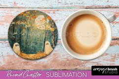 Ghost Coaster - Halloween Round Coaster Sublimation Design Product Image 1