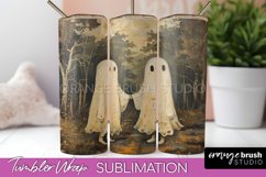 Ghost Tumbler Wrap - Vintage Halloween Tumbler Sublimation Product Image 1