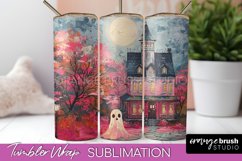 Ghost Tumbler Wrap - Vintage Halloween Tumbler Sublimation Product Image 1