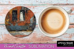 Ghost Coaster - Halloween Round Coaster Sublimation Design Product Image 1