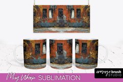 Ghost Mug Wrap - Vintage Halloween Mug Sublimation Design Product Image 1