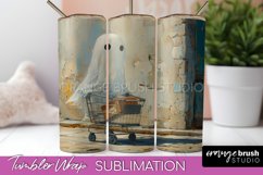 Ghost Tumbler Wrap - Vintage Halloween Tumbler Sublimation Product Image 1