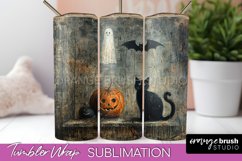 Ghost Tumbler Wrap - Vintage Halloween Tumbler Sublimation Product Image 1