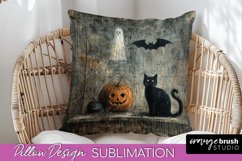 Halloween Pillow Cover - Cute Ghost Pillow Sublimation Product Image 1