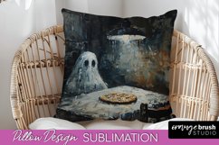 Halloween Pillow Cover - Cute Ghost Pillow Sublimation Product Image 1