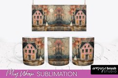 Ghost Mug Wrap - Vintage Halloween Mug Sublimation Design Product Image 1