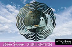 Halloween Wind Spinner - Cute Ghost Wind Spinner Sublimation Product Image 1