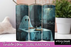 Ghost Tumbler Wrap - Vintage Halloween Tumbler Sublimation Product Image 1