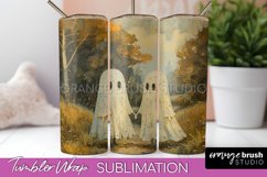 Ghost Tumbler Wrap - Vintage Halloween Tumbler Sublimation Product Image 1