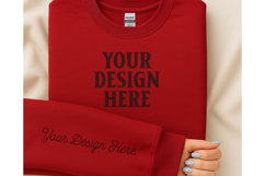 Gildan 18000 Cardinal Red Sleeve Mockup Product Image 1