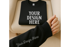 Gildan 18000 Black Sleeve Sweatshirt Mockup | Cozy Crewneck Product Image 1