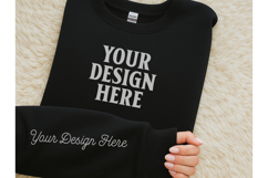 Gildan 18000 black Sleeve Sweatshirt Mockup Product Image 1