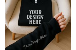 Gildan 180000 Black Sweatshirt Sleeve Mockups Product Image 1