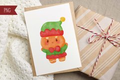 Christmas gingerbread watercolor. Kawaii clipart cute winter Product Image 4