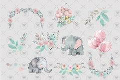 Elephant Baby Girl Bundle Clipart Product Image 3