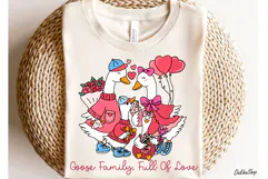 Valentine PNG, Hand Drawn Family Goose Valentine PNG Clipart Product Image 6