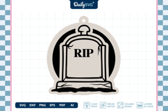 Halloween Tombstone Earrings Laser Cut SVG Product Image 3
