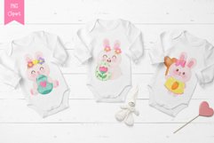 Easter watercolor clipart kawaii clipart. Easter kid bunny Product Image 4