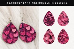 Heart Teardrop Earring Sublimation PNG Design Product Image 1
