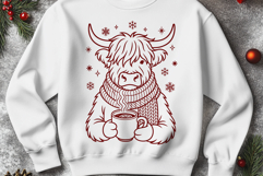 Christmas Highland Cow SVG Files | 4 Cozy Farmhouse Designs Product Image 6