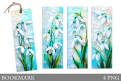 Snowdrops Bookmark Design. Flowers Bookmark Sublimation Product Image 1