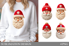 Crochet Santa Claus Sublimation. Santa Claus T-Shirt Design Product Image 1