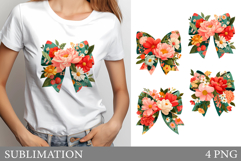 Floral Bow T-Shirt Design. Floral Bow Sublimation Product Image 1