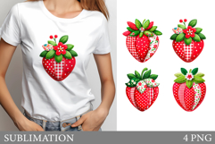 Strawberry Sublimation. Strawberry T-Shirt Design Product Image 1