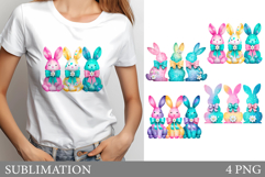 Easter Bunny Sublimation. Easter Bunny T-Shirt Design Product Image 1