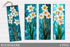 Daffodils Bookmark Design. Flowers Bookmark Sublimation Product Image 1