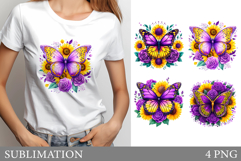 Butterfly Sublimation. Butterfly T-Shirt Design Product Image 1