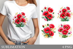 Floral T-Shirt Design. Flowers Sublimation Product Image 1