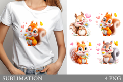 Cute Squirrel Sublimation. Cute Squirrel T-Shirt Design Product Image 1