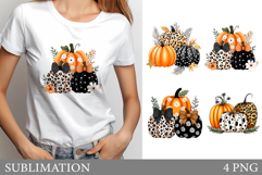 Fall Pumpkin T-Shirt Design. Fall Pumpkin Sublimation Product Image 1