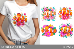 Cute Fish T-Shirt Design. Cute Fish Sublimation Product Image 1