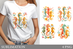 Seahorse T-Shirt Design. Seahorse Sublimation Product Image 1