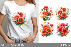 Flowers T-Shirt Design. Flowers Sublimation Product Image 1